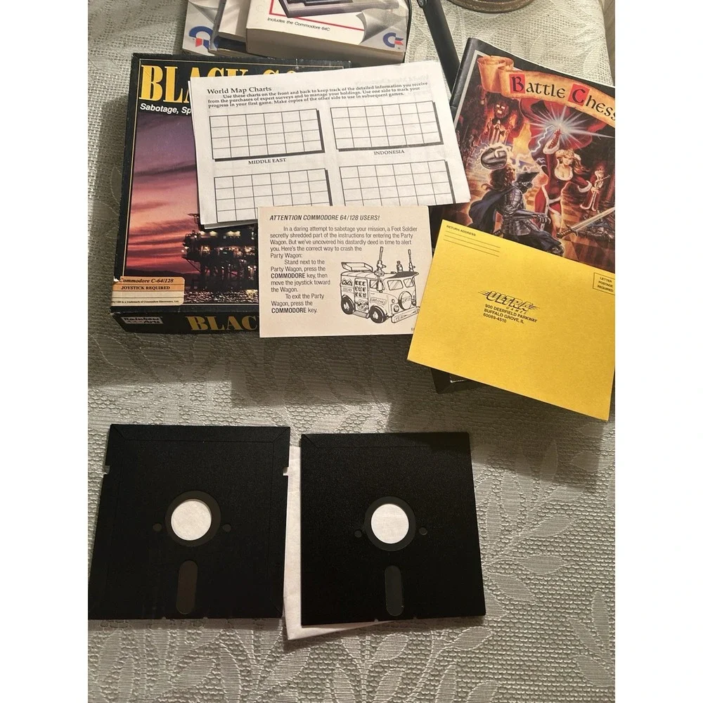 Commodore 64 PC User's Guide Lot Of Books & Black Gold 2 Floppy Disk Games
